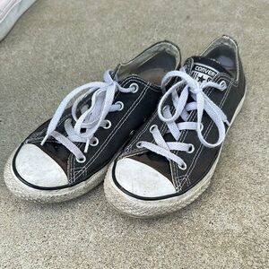 Black and white kids size 3 Converse